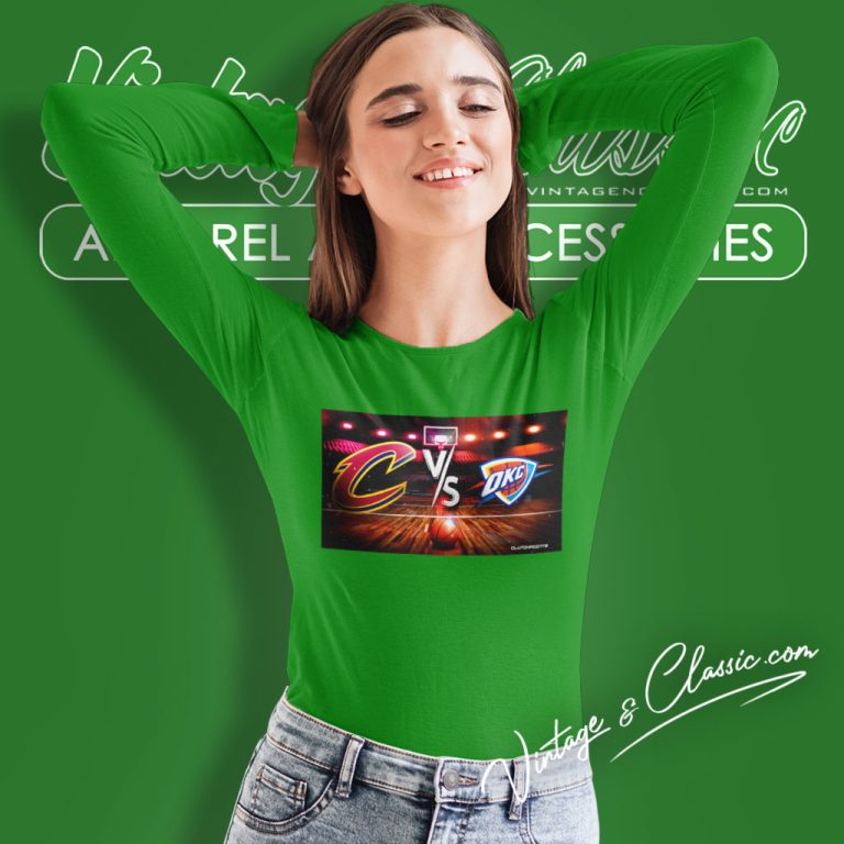 Oklahoma City Thunder Vs Cleveland Cavaliers Nba Long Sleeve Tee Oklahoma City Thunder Vs Cleveland Cavaliers Nba Long Sleeve Tee