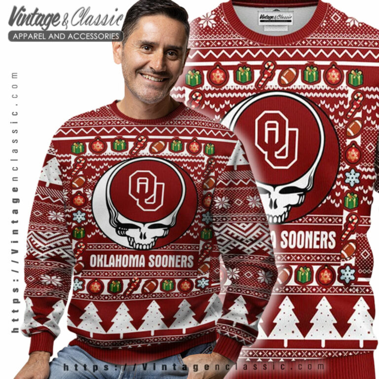 Oklahoma Sooners Grateful Dead Ugly Sweater Men Ugly Sweater Oklahoma Sooners Grateful Dead Ugly Sweater Men Ugly Sweater