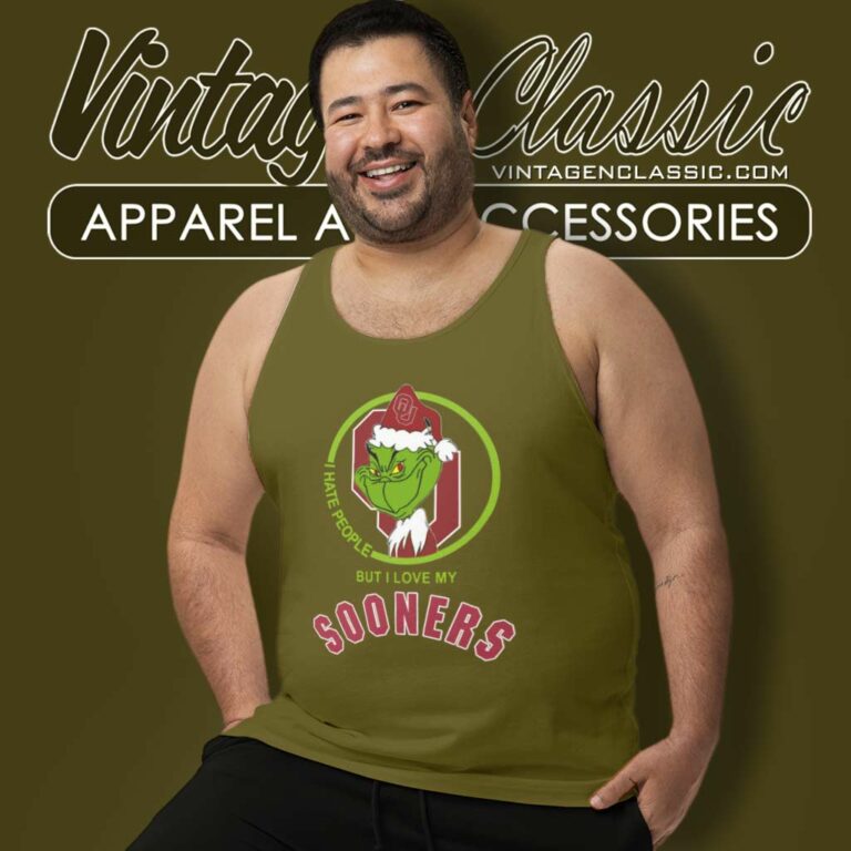 Oklahoma Sooners Ncaa Christmas Grinch Shirt I Hate People But I Love My Sooners Tank Top Racerback Oklahoma Sooners Ncaa Christmas Grinch Shirt I Hate People But I Love My Sooners Tank Top Racerback