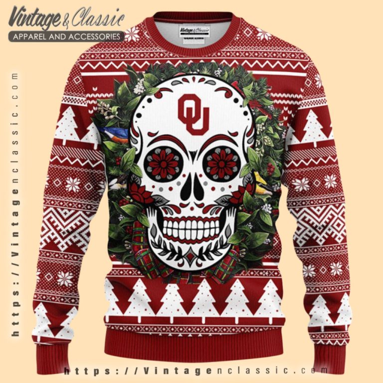 Oklahoma Sooners Skull Ugly Christmas Sweater Ugly Christmas Sweater Oklahoma Sooners Skull Ugly Christmas Sweater Ugly Christmas Sweater