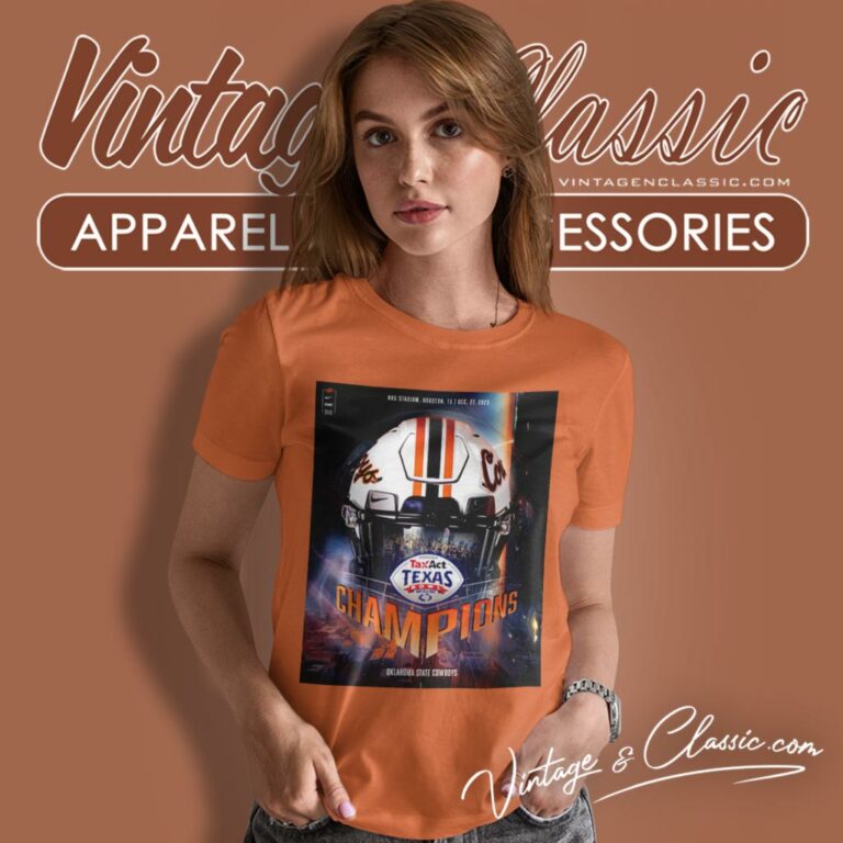 Oklahoma State Cowboy Football Win The 2023 Taxact Texas Bowl Champions Ncaa College Football Women T Shirt Oklahoma State Cowboy Football Win The 2023 Taxact Texas Bowl Champions Ncaa College Football Women T Shirt