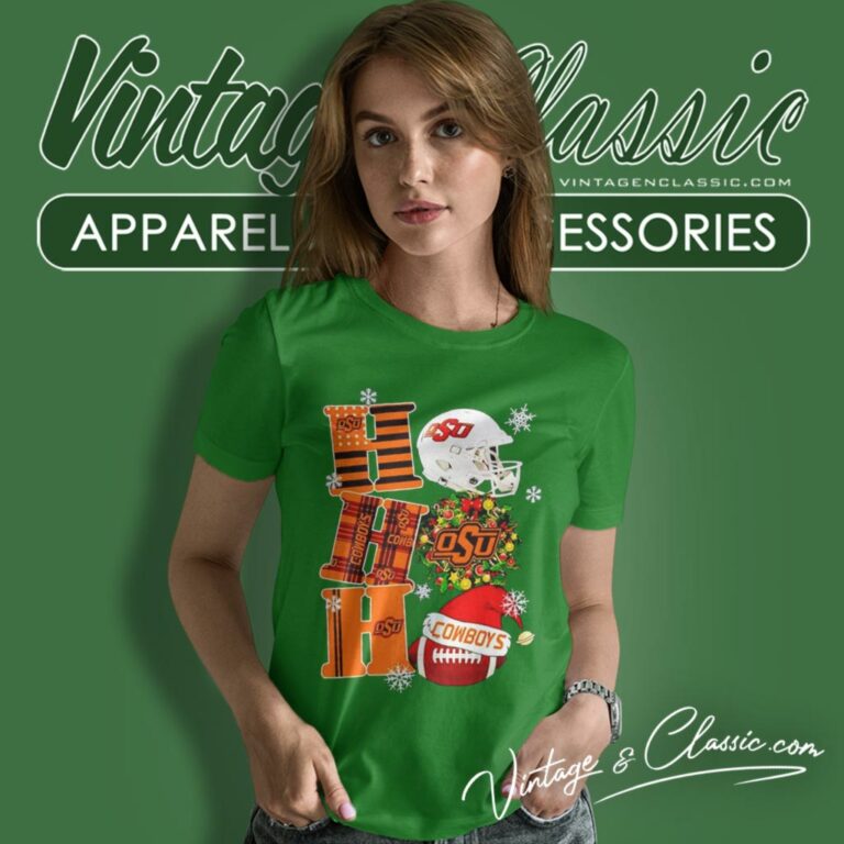 Oklahoma State Cowboys Ho Ho Ho Christmas Women T Shirt Oklahoma State Cowboys Ho Ho Ho Christmas Women T Shirt