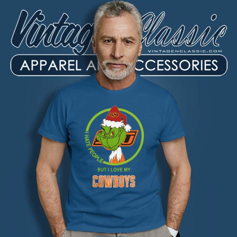 Oklahoma State Cowboys Ncaa Christmas Grinch Shirt I Hate People But I Love My Cowboys T Shirt Oklahoma State Cowboys Ncaa Christmas Grinch Shirt I Hate People But I Love My Cowboys T Shirt