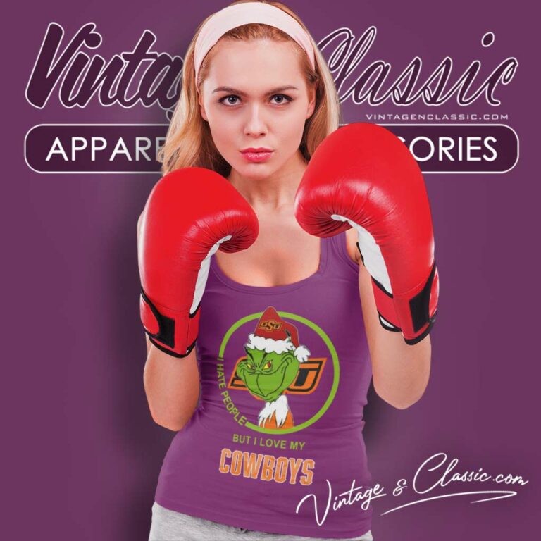 Oklahoma State Cowboys Ncaa Christmas Grinch Shirt I Hate People But I Love My Cowboys Tank Top Racerback Oklahoma State Cowboys Ncaa Christmas Grinch Shirt I Hate People But I Love My Cowboys Tank Top Racerback