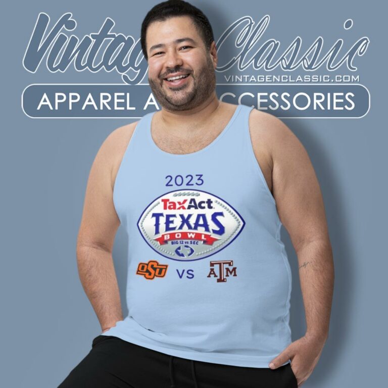 Oklahoma State Cowboys Vs Texas Am Football 2023 Taxact Texas Bowl Tank Top Racerback Oklahoma State Cowboys Vs Texas Am Football 2023 Taxact Texas Bowl Tank Top Racerback