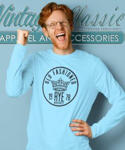 Old Fashioned Rye Whiskey Crown Long Sleeve Tee