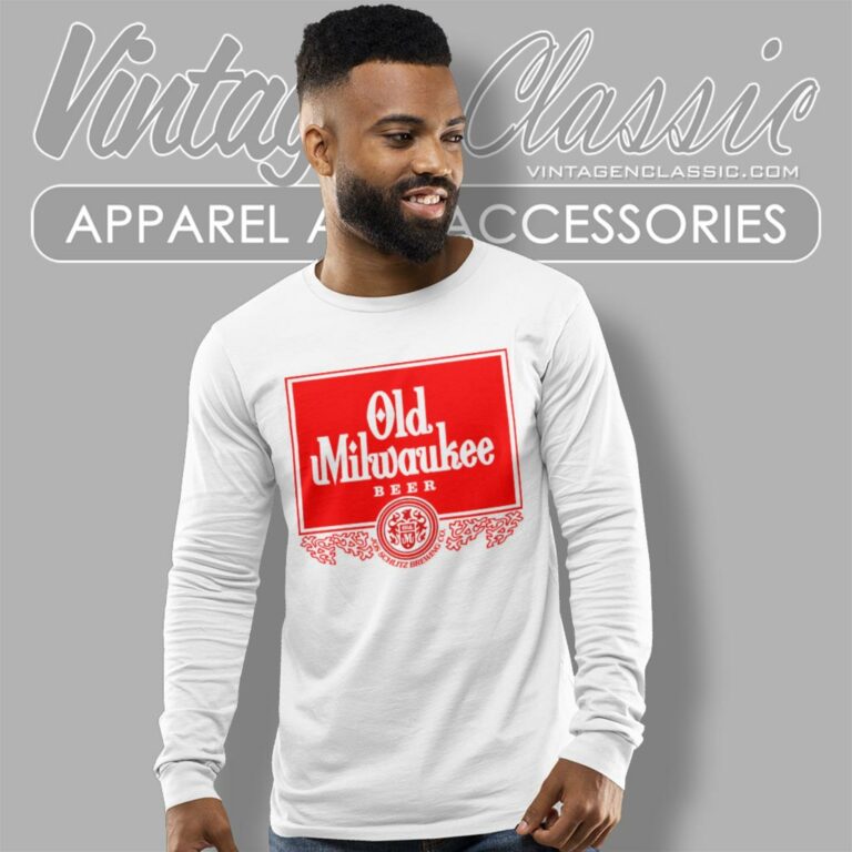 Old Milwaukee Beer Logo Shirt Joseph Schlitz Brewing Company Long Sleeve Tee Old Milwaukee Beer Logo Shirt Joseph Schlitz Brewing Company Long Sleeve Tee