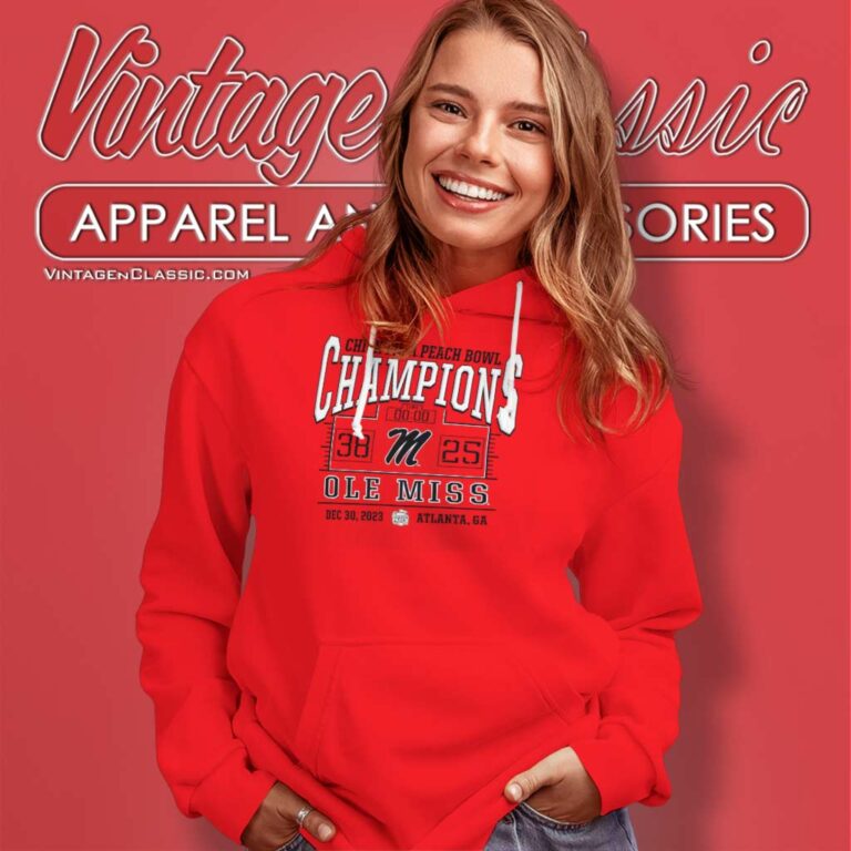 Ole Miss 2023 Peach Bowl Champions Score Hoodie Ole Miss 2023 Peach Bowl Champions Score Hoodie