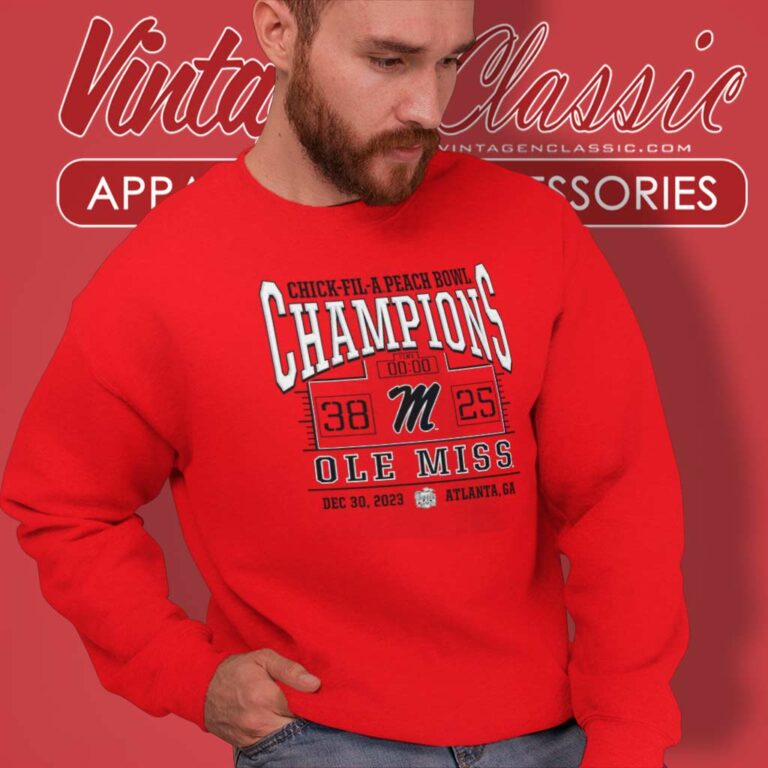 Ole Miss 2023 Peach Bowl Champions Score Sweatshirt Ole Miss 2023 Peach Bowl Champions Score Sweatshirt