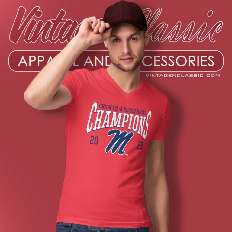 Ole Miss Peach Bowl V Neck TShirt Ole Miss Peach Bowl V Neck TShirt