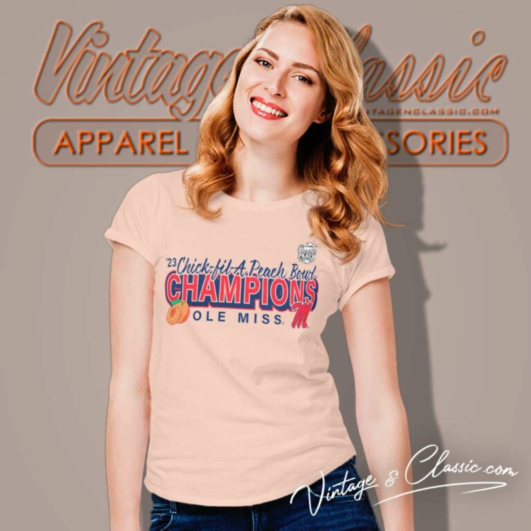 Ole Miss Rebels 2023 Peach Bowl Champions Women TShirt Ole Miss Rebels 2023 Peach Bowl Champions Women TShirt
