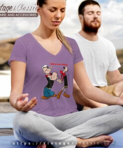 Olive Love Popeye V Neck TShirt