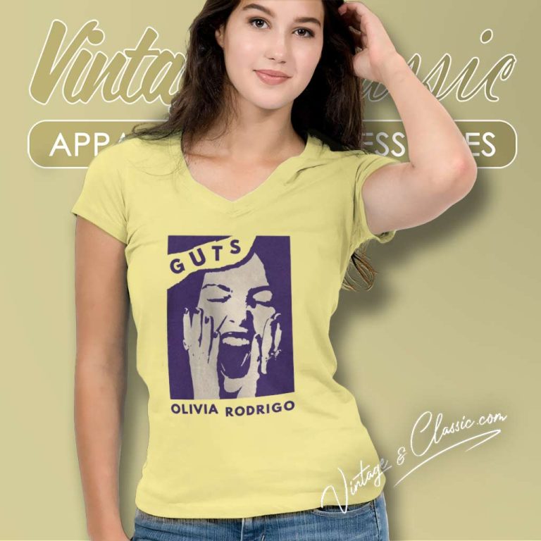 Olivia Rodrigo Guts 90s V Neck TShirt Olivia Rodrigo Guts 90s V Neck TShirt