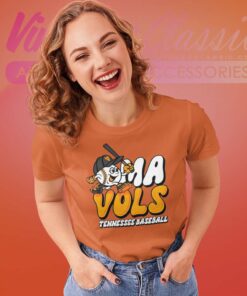 Omavols Tennessee Volunteers Baseball Cartoon Women TShirt