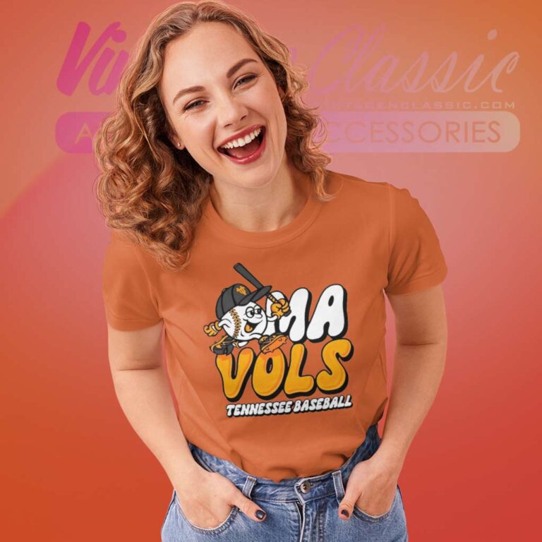 Omavols Tennessee Volunteers Baseball Cartoon Women TShirt Omavols Tennessee Volunteers Baseball Cartoon Women TShirt