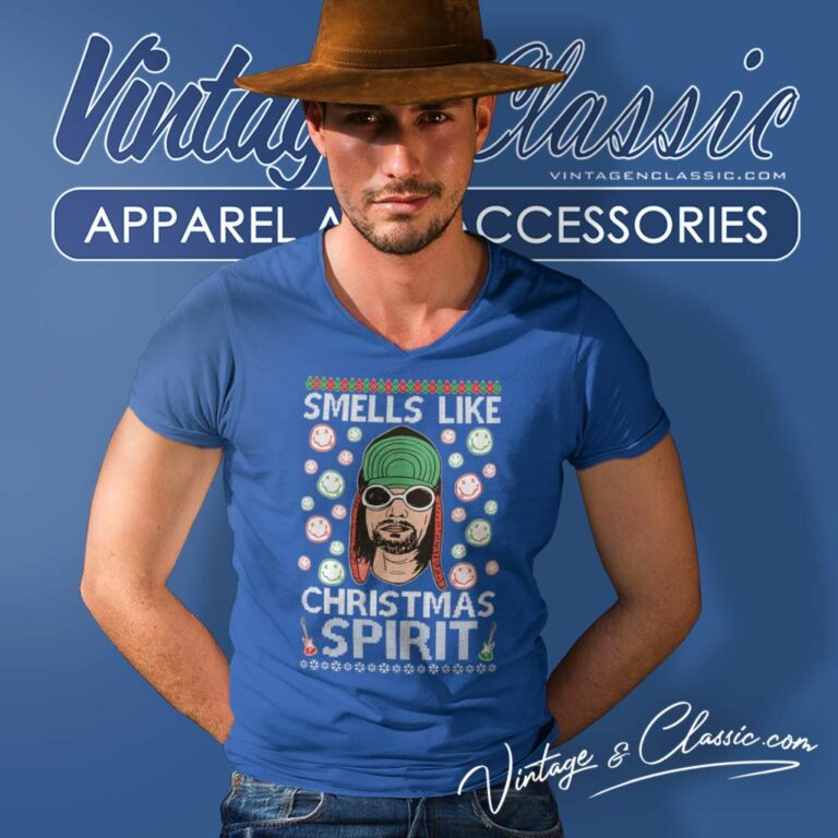 Oncoast Smells Like Christmas Spirit Nirvana V Neck TShirt Oncoast Smells Like Christmas Spirit Nirvana V Neck TShirt