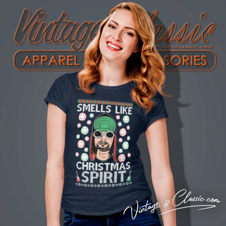 Oncoast Smells Like Christmas Spirit Nirvana Women TShirt Oncoast Smells Like Christmas Spirit Nirvana Women TShirt