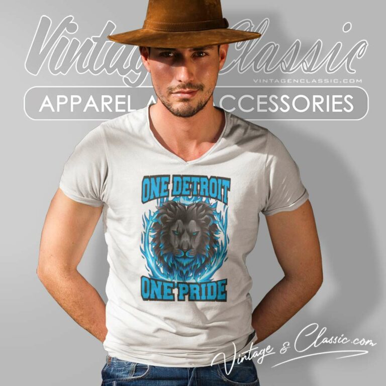 One Detroit One Pride Detroit Lions V Neck TShirt One Detroit One Pride Detroit Lions V Neck TShirt