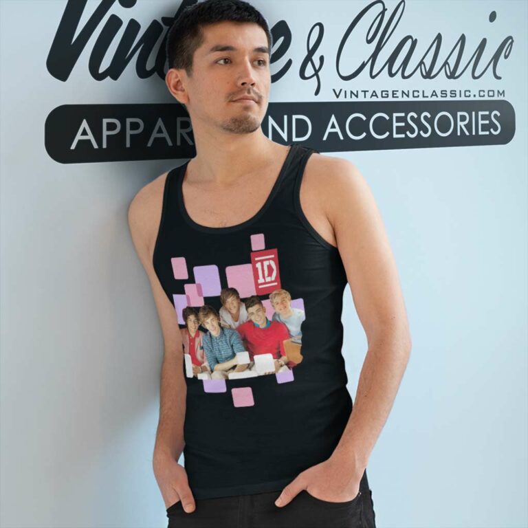 One Direction Squares Juniors Tank Top Racerback One Direction Squares Juniors Tank Top Racerback