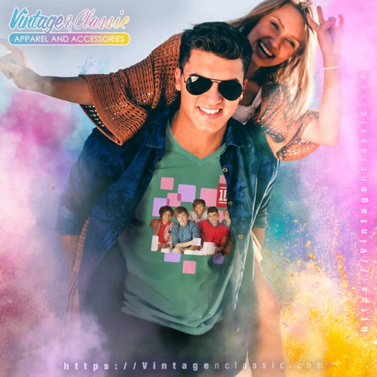 One Direction Squares Juniors V Neck TShirt One Direction Squares Juniors V Neck TShirt