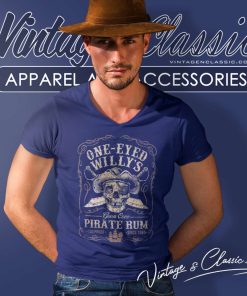 One Eyed Willys Pirate Rum V Neck TShirt