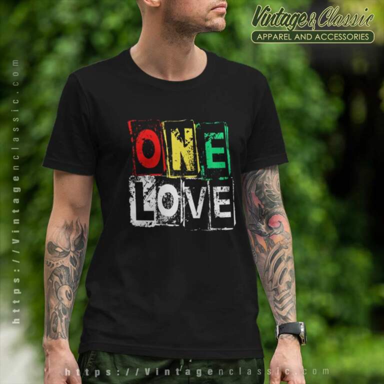 One Love Jamacia Bob Marley T Shirt One Love Jamacia Bob Marley T Shirt