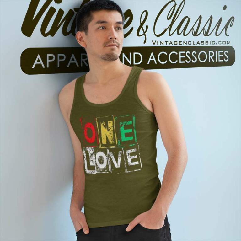One Love Jamacia Bob Marley Tank Top Racerback One Love Jamacia Bob Marley Tank Top Racerback