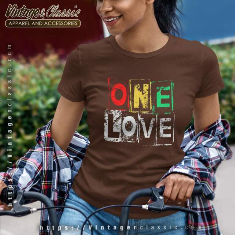 One Love Jamacia Bob Marley Women TShirt One Love Jamacia Bob Marley Women TShirt