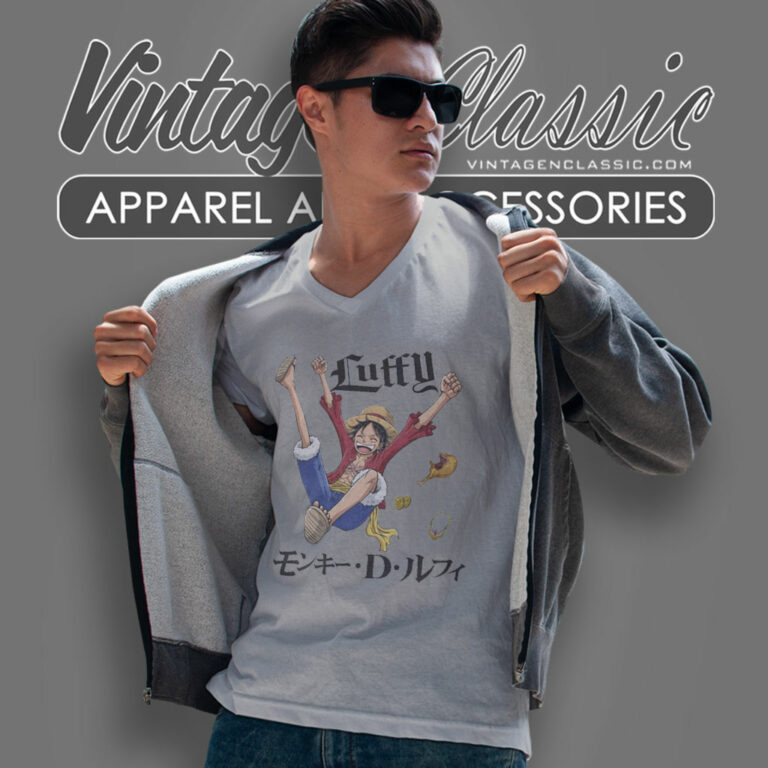 One Piece Monkey Dluffy V Neck TShirt One Piece Monkey Dluffy V Neck TShirt