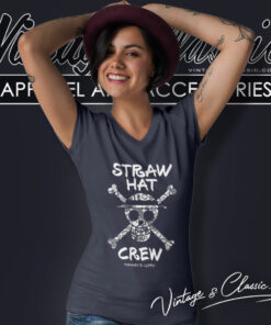One Piece Straw Hat Crew V Neck TShirt