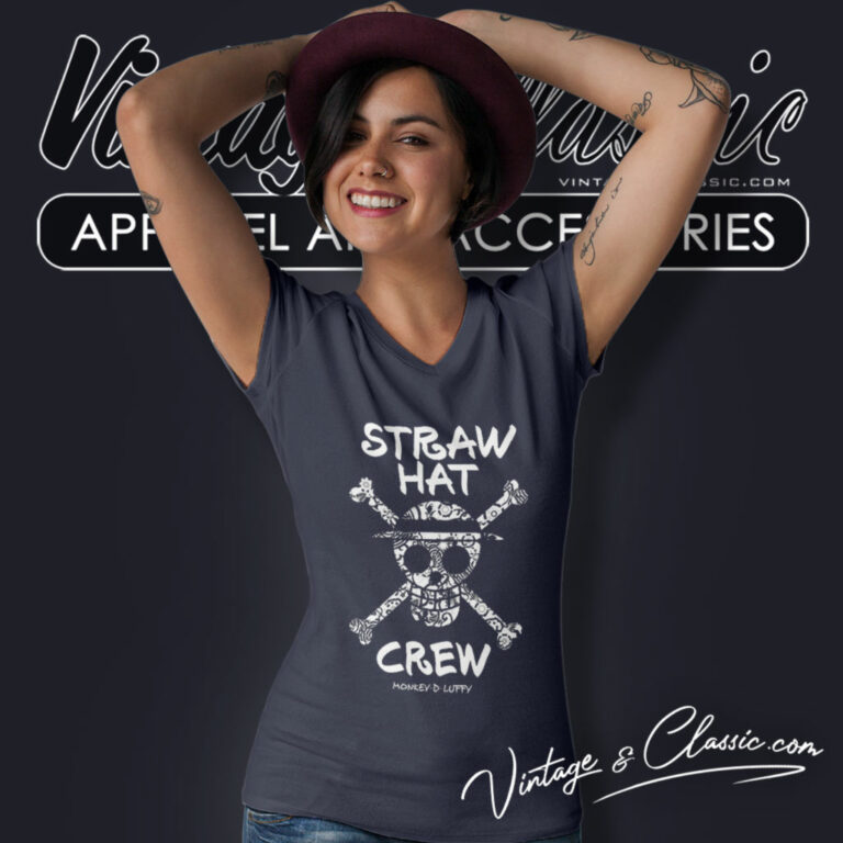 One Piece Straw Hat Crew V Neck TShirt One Piece Straw Hat Crew V Neck TShirt