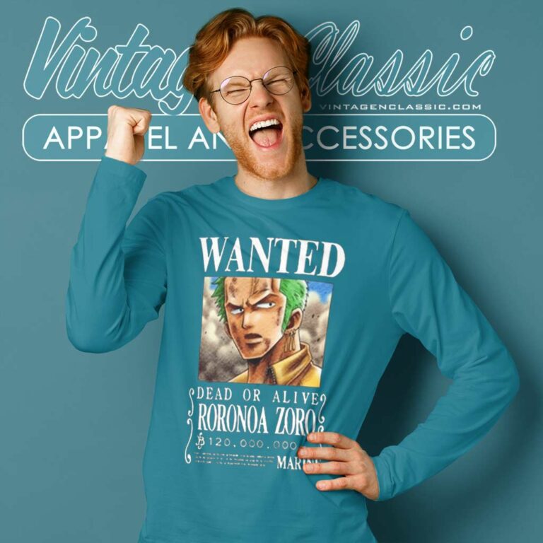 One Piece Zoro Wanted Long Sleeve Tee One Piece Zoro Wanted Long Sleeve Tee