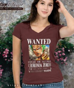 One Piece Zoro Wanted V Neck TShirt