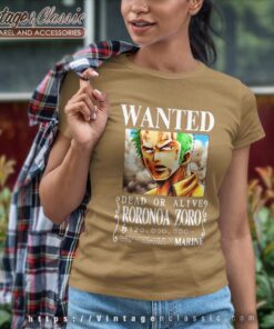 One Piece Zoro Wanted Women TShirt