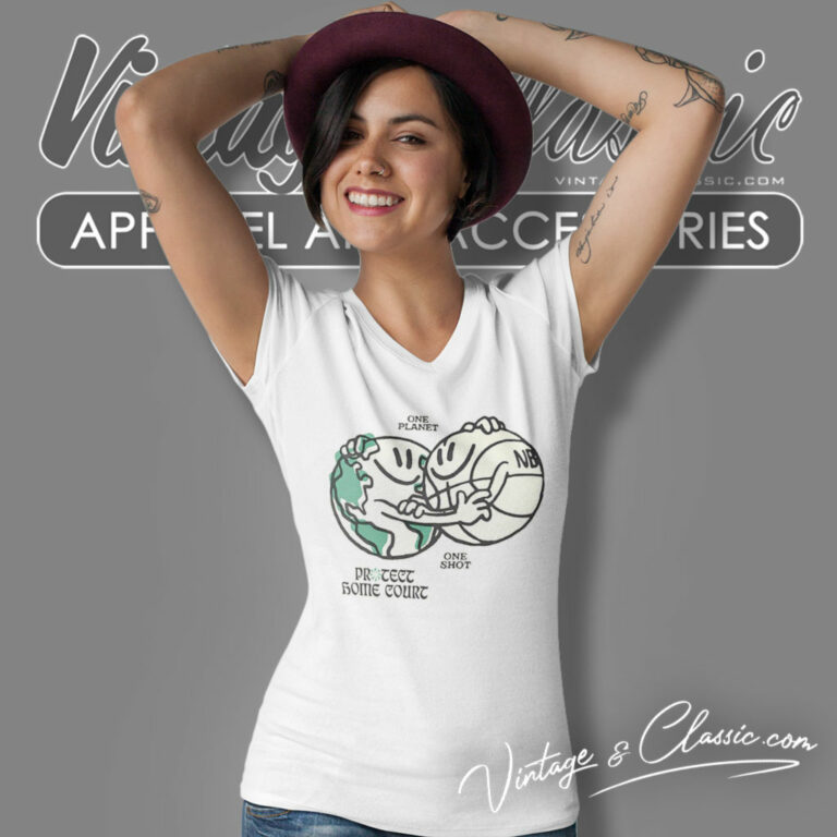 One Planet One Shot Protect Home Court V Neck TShirt One Planet One Shot Protect Home Court V Neck TShirt
