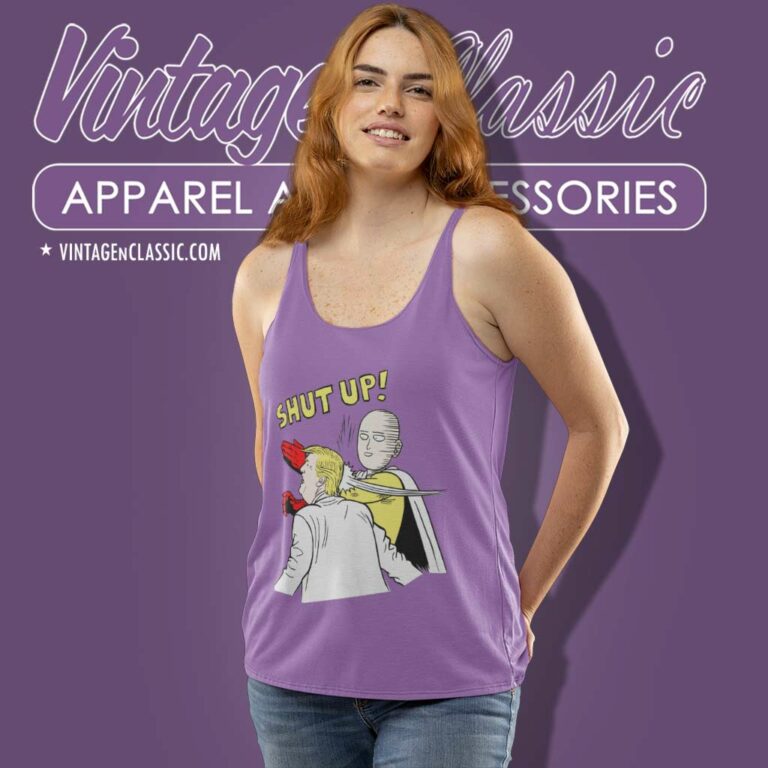 One Punch Man Saitama Donald Trump Shut Up Tank Top Racerback One Punch Man Saitama Donald Trump Shut Up Tank Top Racerback