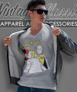 One Punch Man Saitama Donald Trump Shut Up V Neck TShirt