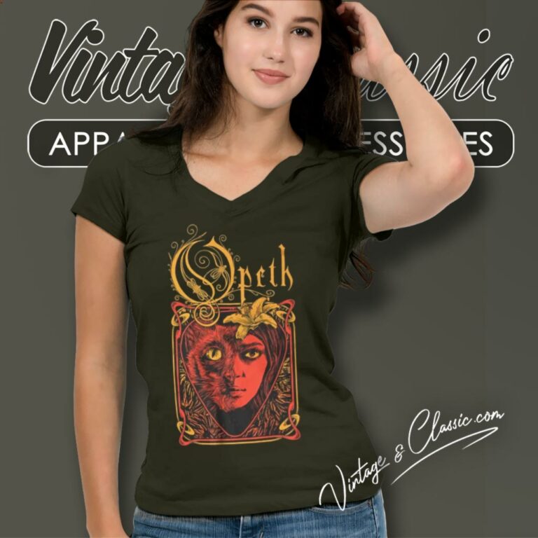 Opeth Catwoman V Neck TShirt Opeth Catwoman V Neck TShirt