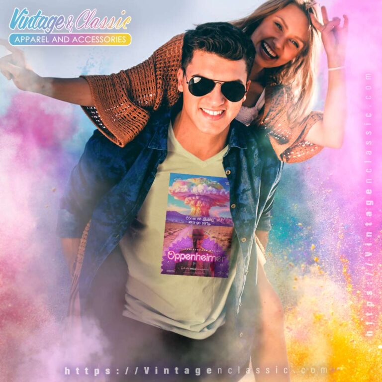 Oppenheimer Poster Barbie Edition V Neck TShirt Oppenheimer Poster Barbie Edition V Neck TShirt