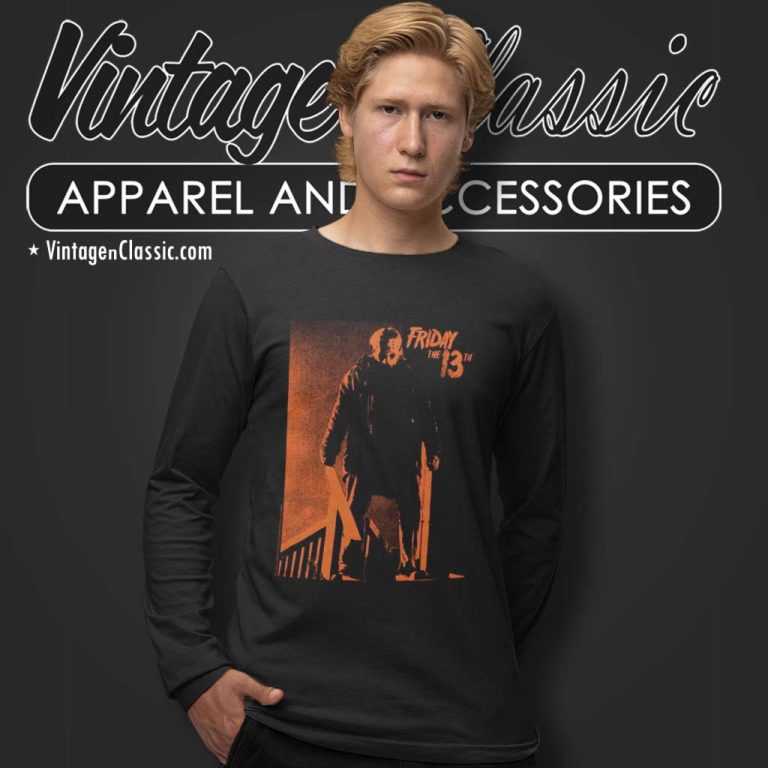 Orange Jason Friday The 13th Long Sleeve Tee Orange Jason Friday The 13th Long Sleeve Tee