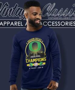 Oregon Duck Football Fiesta Bowl Champions Skyline January 1 2024 Long Sleeve Tee