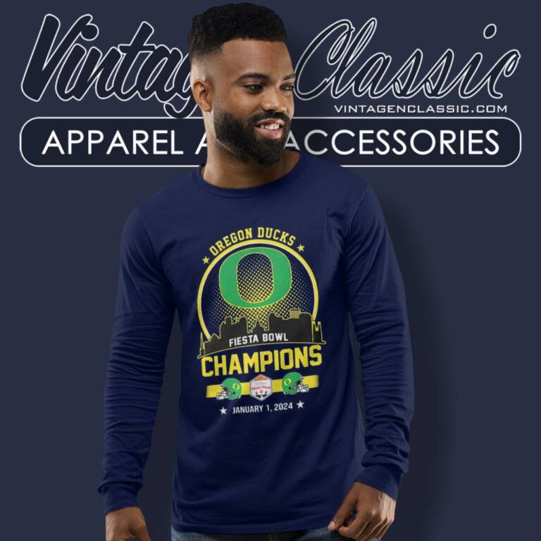 Oregon Duck Football Fiesta Bowl Champions Skyline January 1 2024 Long Sleeve Tee Oregon Duck Football Fiesta Bowl Champions Skyline January 1 2024 Long Sleeve Tee