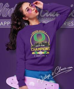 Oregon Duck Football Fiesta Bowl Champions Skyline January 1 2024 Sweatshirt