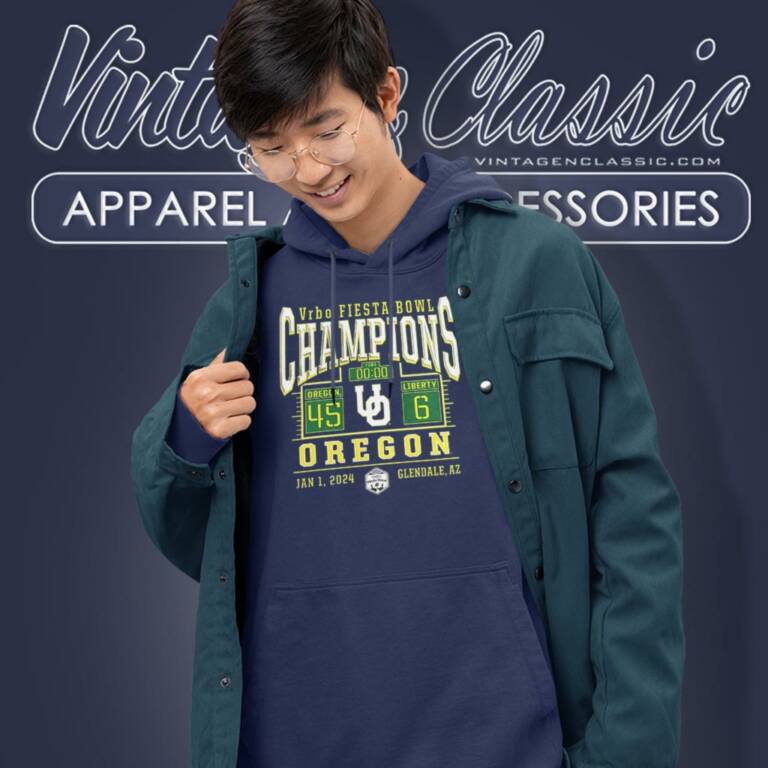 Oregon Ducks Branded 2024 Fiesta Bowl Champions Score Hoodie Oregon Ducks Branded 2024 Fiesta Bowl Champions Score Hoodie