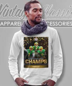 Oregon Ducks Fiesta Bowl Champions College Football Game Season 2023 2024 Long Sleeve Tee