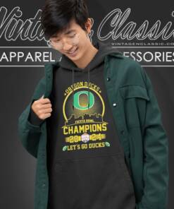 Oregon Ducks Football 2024 Fiesta Bowl Champions Skyline Lets Go Ducks Hoodie