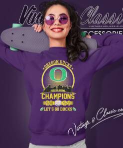 Oregon Ducks Football 2024 Fiesta Bowl Champions Skyline Lets Go Ducks Sweatshirt