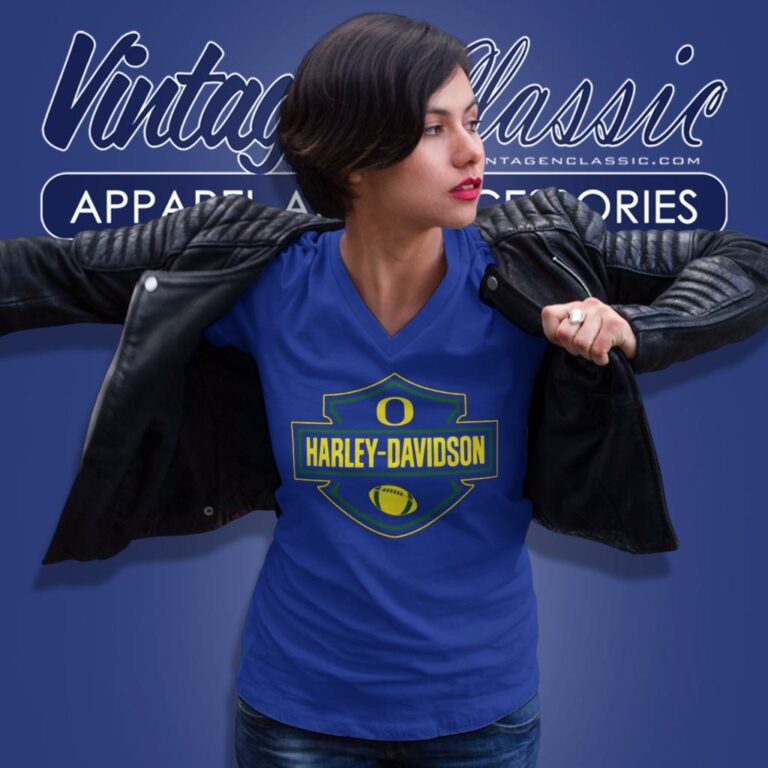 Oregon Ducks Harley Davidson V Neck TShirt Oregon Ducks Harley Davidson V Neck TShirt