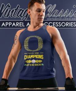 Oregon Ducks Logo Players Names 2024 Fiesta Bowl Champions Lets Go Ducks Tank Top Racerback