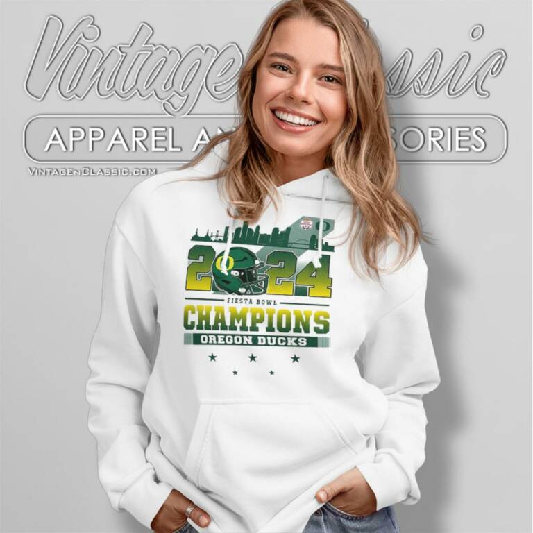 Oregon Ducks Skyline 2024 Fiesta Bowl Champions Hoodie Oregon Ducks Skyline 2024 Fiesta Bowl Champions Hoodie